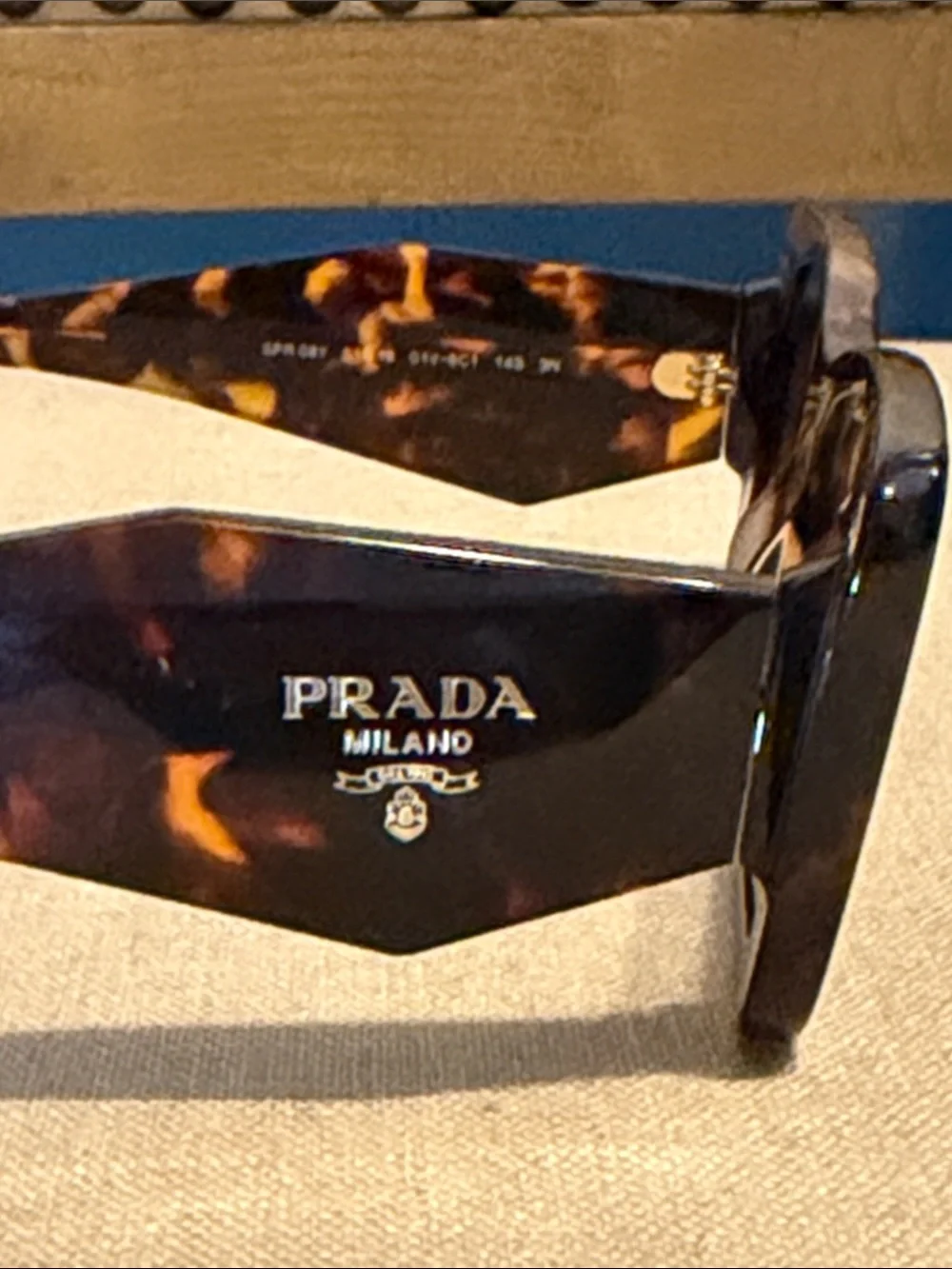 Authentic Prada Tortoiseshell Square Sunglasses, also known as “Prada PR 17WS”